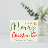 メリークリスマスファミリー名木願いはがき ポストカード (スタンド正面)