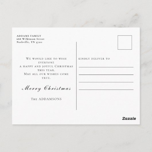 メリークリスマスファミリー名木願いはがき ポストカード (裏面)