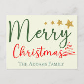 メリークリスマスファミリー名木願いはがき ポストカード (正面)