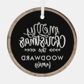 メリークリスマスファミリー名記念ツリー ガラスオーナメント (裏面)