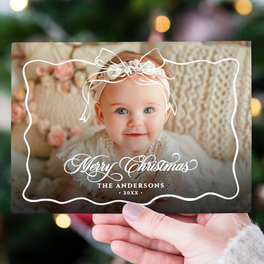メリークリスマスファミリー名&写真 シーズンカード
