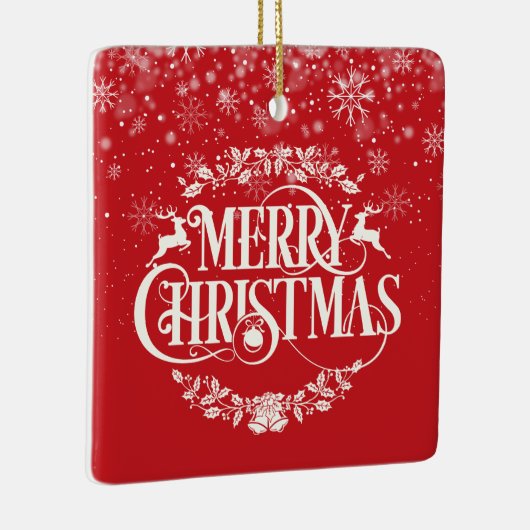 メリークリスマスファミリー定義スクリプエレガントト セラミックオーナメント (右)
