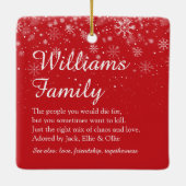 メリークリスマスファミリー定義スクリプエレガントト セラミックオーナメント (裏面)