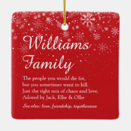 メリークリスマスファミリー定義スクリプエレガントト セラミックオーナメント