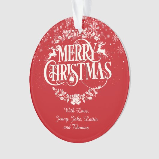 メリークリスマスファミリー定義ホリデー オーナメント (正面)