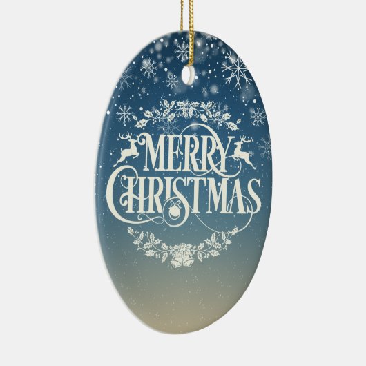 メリークリスマスファミリー定義ホリデー セラミックオーナメント (右)