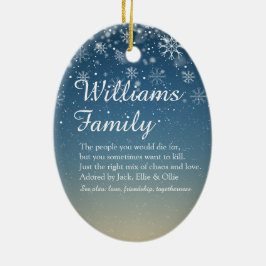 メリークリスマスファミリー定義ホリデー セラミックオーナメント