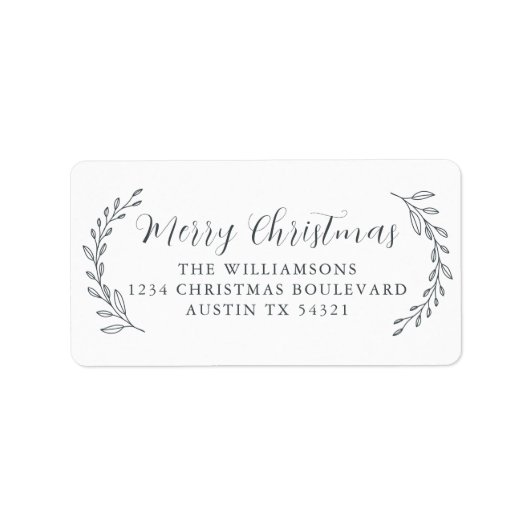 メリークリスマスファミリー差出人住所の葉 ラベル (正面)
