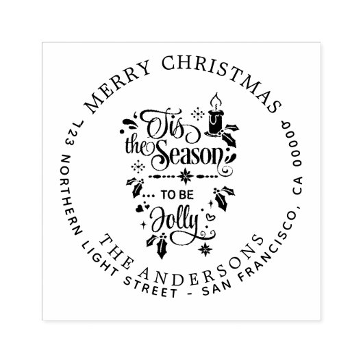 メリークリスマスファミリー差出人住所書道 ラバースタンプ (インプリント)