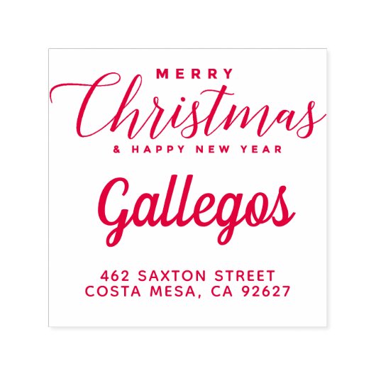 メリークリスマスファミリー差出人住所 セルフインキングスタンプ (デザイン)