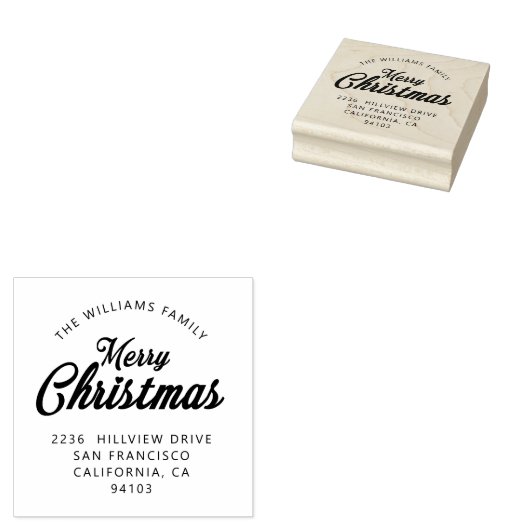 メリークリスマスファミリー差出人住所 ラバースタンプ (押印)