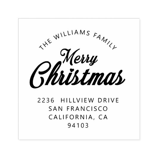 メリークリスマスファミリー差出人住所 ラバースタンプ (インプリント)