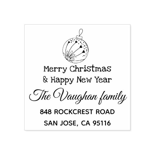 メリークリスマスファミリー差出人住所 ラバースタンプ (インプリント)