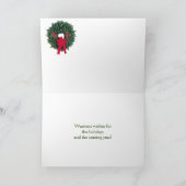 メリークリスマスファミリー暖炉の木の贈り物 カード (内部)