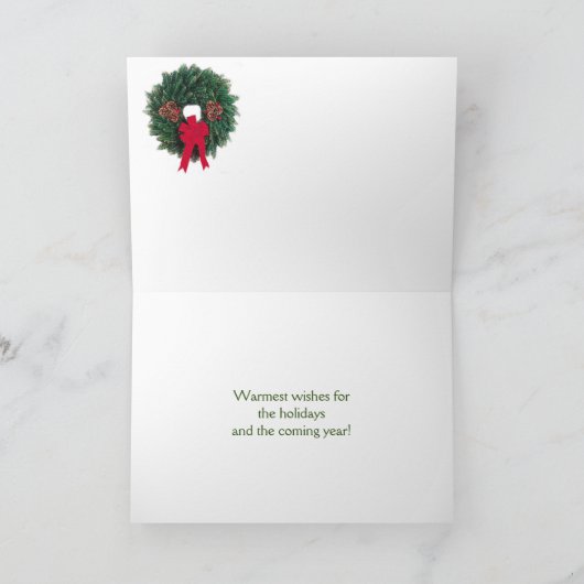 メリークリスマスファミリー暖炉の木の贈り物 カード (内部)