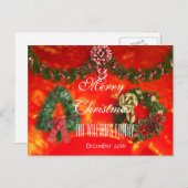 メリークリスマスファミリー2016年12月リース赤 シーズンポストカード (正面/裏面)