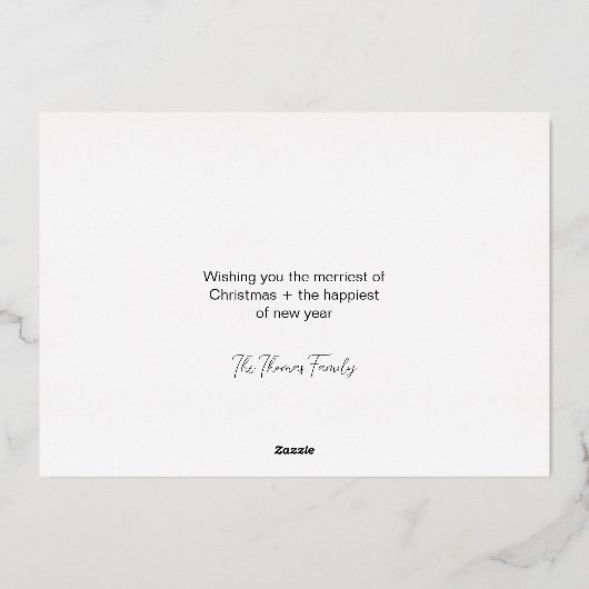 メリークリスマスファミリー3フォトグリッド金ゴールド 箔シーズンカード (裏面)