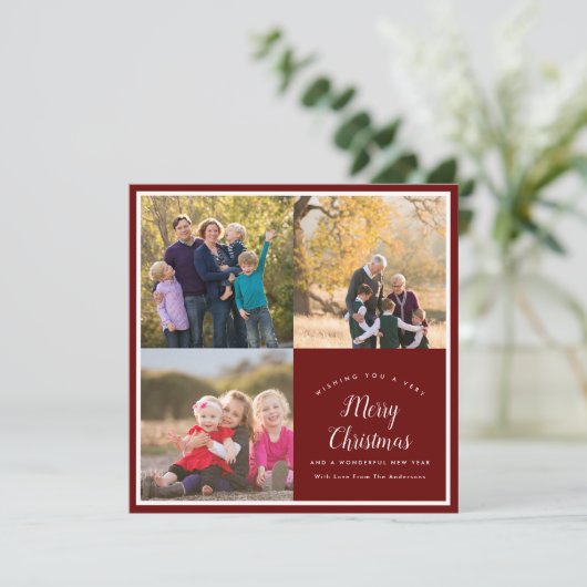 メリークリスマスファミリー3フォトコラージュフェスティバル シーズンカード (スタンド正面)