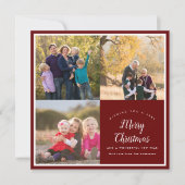 メリークリスマスファミリー3フォトコラージュフェスティバル シーズンカード (正面)