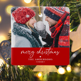 メリークリスマスファミリー/カップルの名前2 – 写真 セラミックオーナメント