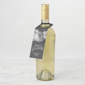 メリークリスマスファンシースクロールタイポグラフィシャルボード ボトルネックタグ (アングル)