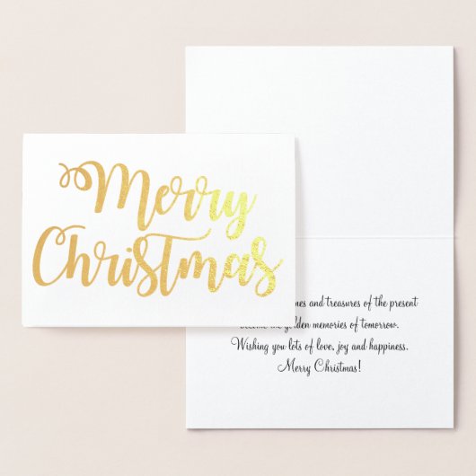 メリークリスマスファンシータイポグラフィ脚本 箔カード (ディスプレー)