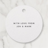 メリークリスマスファンシーフォントシルバーフォイルラウンドギフト フェイバータグ (裏面)