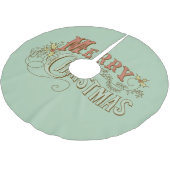 メリークリスマスファンシー文字デザイン2 ブラッシュドポリエステルツリースカート (アングル)