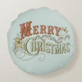 メリークリスマスファンシー文字デザイン2 ラウンドクッション (裏面)