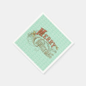 メリークリスマスファンシー文字デザイン スタンダードカクテルナプキン (角)