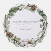 メリークリスマスファームハウスグリーンリーフォトリース オーナメントカード (裏面)