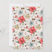 メリークリスマスファームハウスポインセチアリース写真 シーズンカード (裏面)