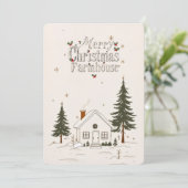 メリークリスマスファームハウス冬のホリデーカード。 招待状 (スタンド正面)