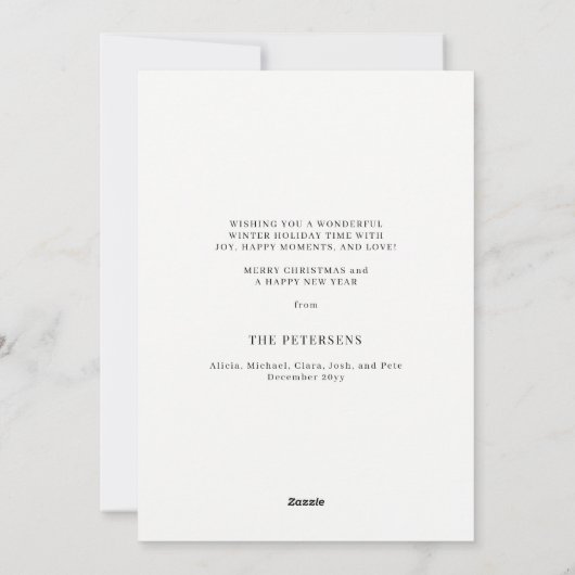 メリークリスマスフェイク金ゴールドのスクリプト写真 シーズンカード (裏面)