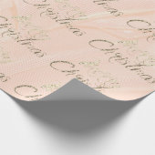 メリークリスマスフェイク金ゴールドグリッタースクリプトシルク ラッピングペーパー (角)