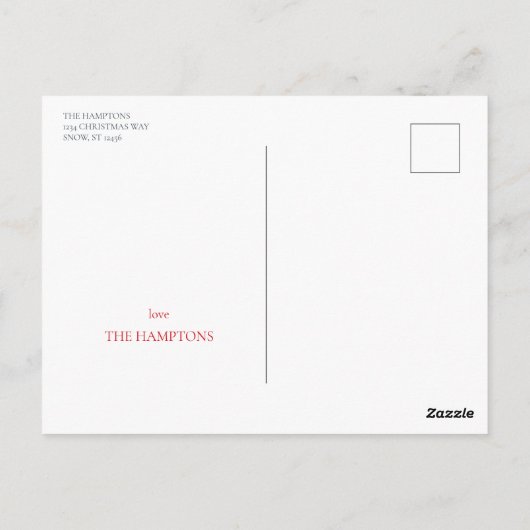 メリークリスマスフェイク金ゴールドグリッター写真 ポストカード (裏面)