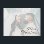 メリークリスマスフェイク金ゴールドグリッター写真 ポストカード<br><div class="desc">このクリスマスの金ゴールドグリッター写真はがきでスタイルでフェイクのクリスマスの挨拶を送る。あなたの写真はカードを全部作メリーる。「Merry Christmas」のカラーオプションについては、クリスマスコレクションパート2や文房具をご覧ください。</div>