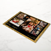 メリークリスマスフェイク金ゴールドグリッター数々の写真 箔招待状 (回転した状態)