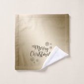 メリークリスマスフェイク金ゴールドグリッター バスタオルセット (ウォッシュタオル)