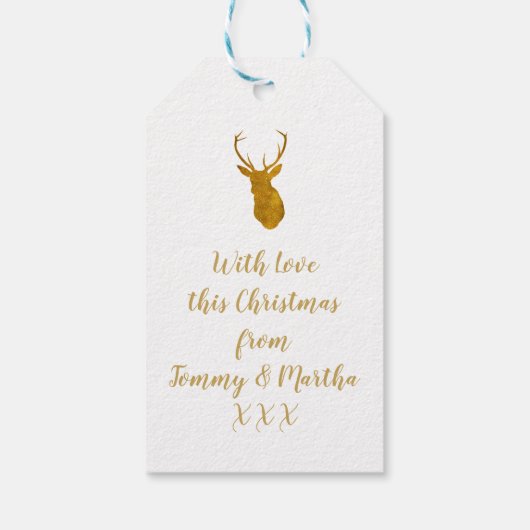 メリークリスマスフェイク金ゴールドスタグギフトラベル ギフトタグ (裏面)