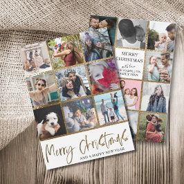 メリークリスマスフェイク金ゴールド数々の写真 シーズンカード