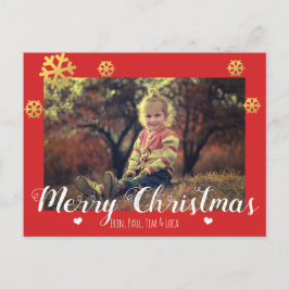 メリークリスマスフェイク金ゴールド雪 シーズンポストカード