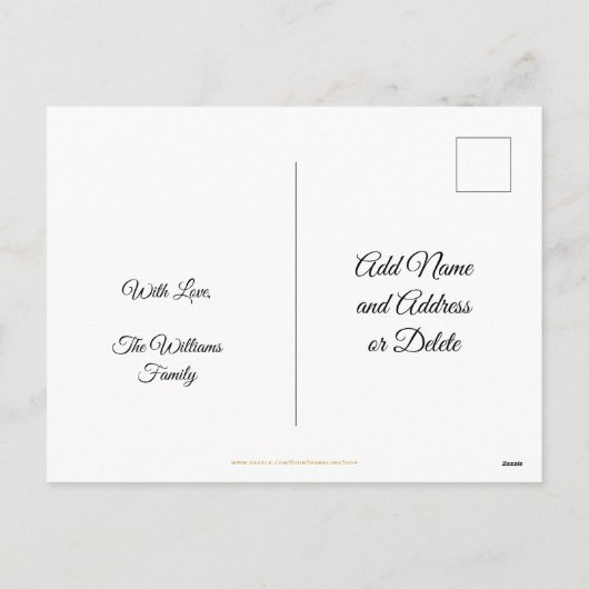 メリークリスマスフェイク金箔エンジェルエレガントズ シーズンポストカード (裏面)