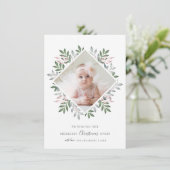 メリークリスマスフェスティバルの葉のリース写真 シーズンカード (スタンド正面)