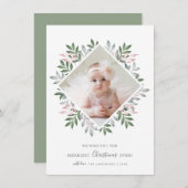 メリークリスマスフェスティバルの葉のリース写真 シーズンカード (正面/裏面)