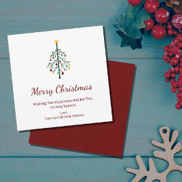 メリークリスマスフェスティバルエバーグリーンツリーレトロ シーズンカード