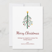 メリークリスマスフェスティバルエバーグリーンツリーレトロ シーズンカード (正面)