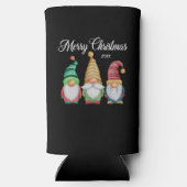 メリークリスマスフェスティバルカラフル格言ブラック スリム缶クーラー (裏面)