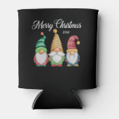 メリークリスマスフェスティバルカラフル格言ブラック 缶クーラー (正面)