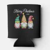 メリークリスマスフェスティバルカラフル格言ブラック 缶クーラー (裏面)